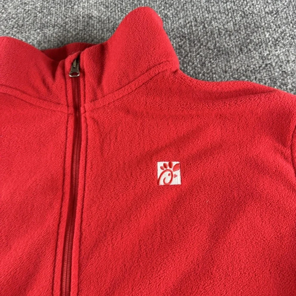 Oobe Chick-fil-A Jacket Mens XL Red Fleece Full Zip Team Style Workwear Uniform